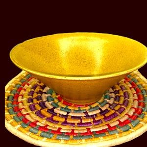 🌞 2/$12 3/$16 4/$20 5/$24 Unique “Haeger” Large Pottery Bowl #3989